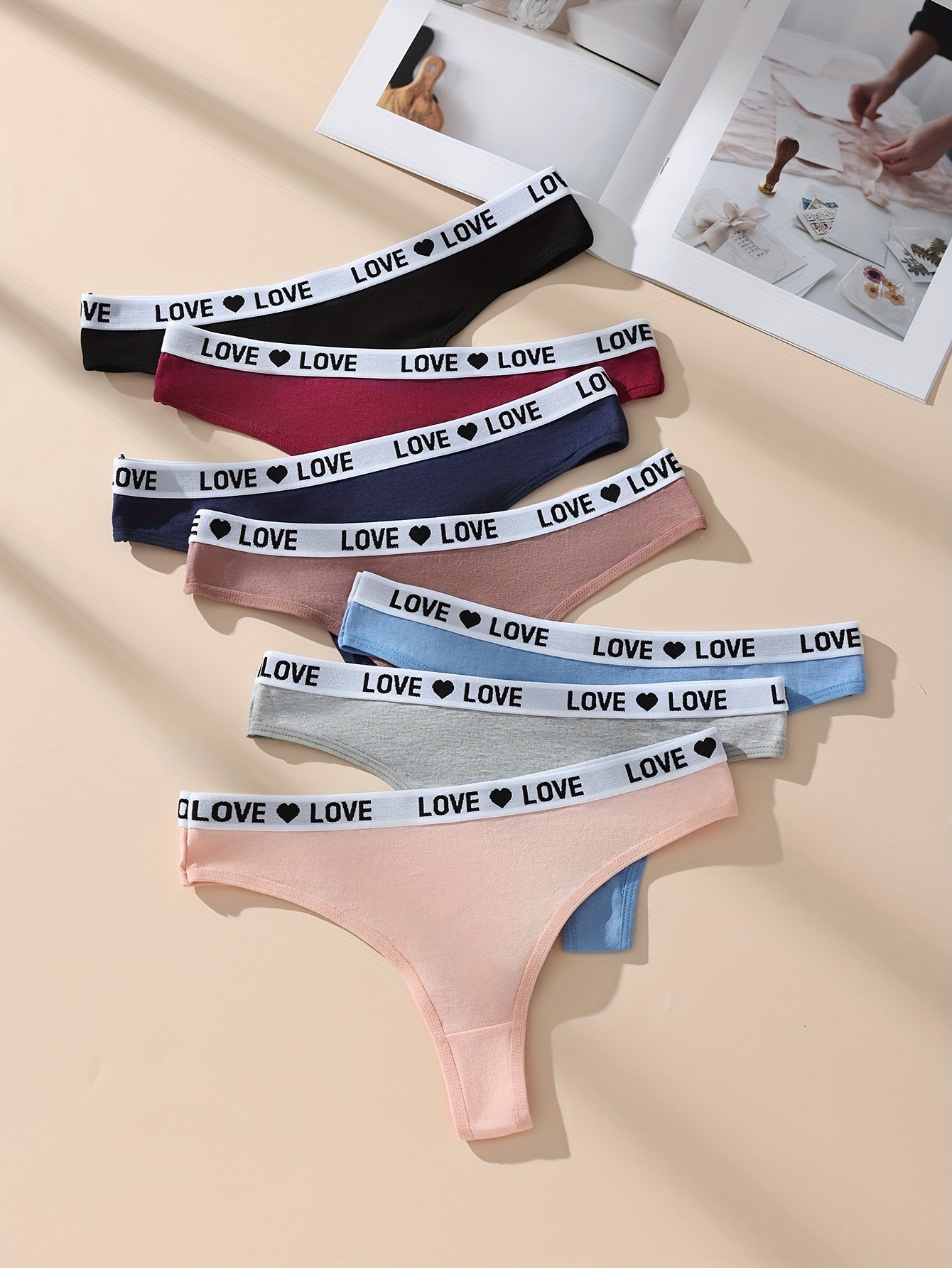 7pcs Thongs - Comfy, Breathable, Stretchy, Soft, and Silky