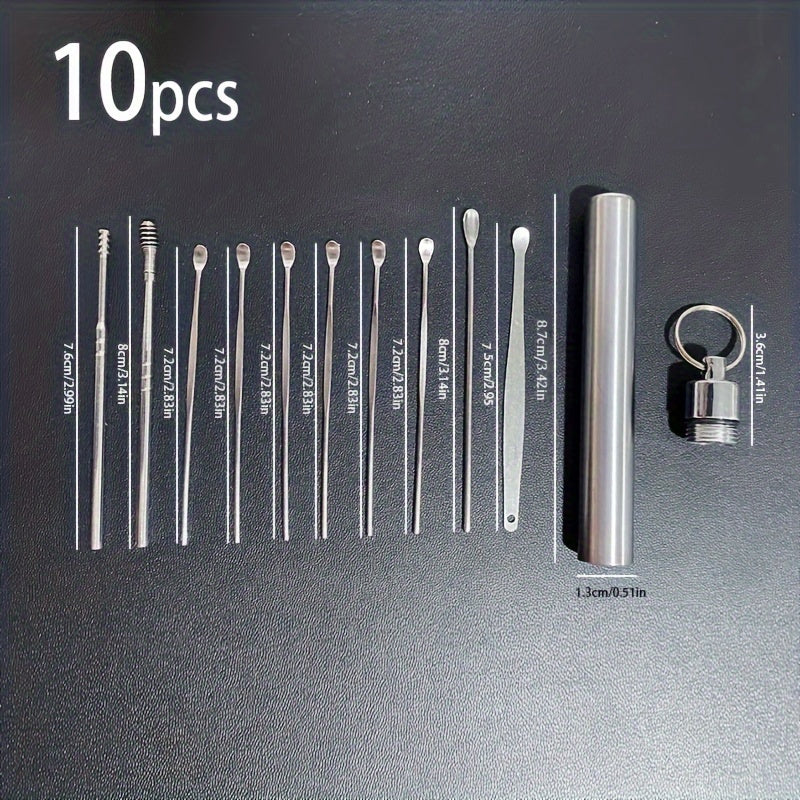 10pcs Stainless Steel Ear Wax Removal Tool Set