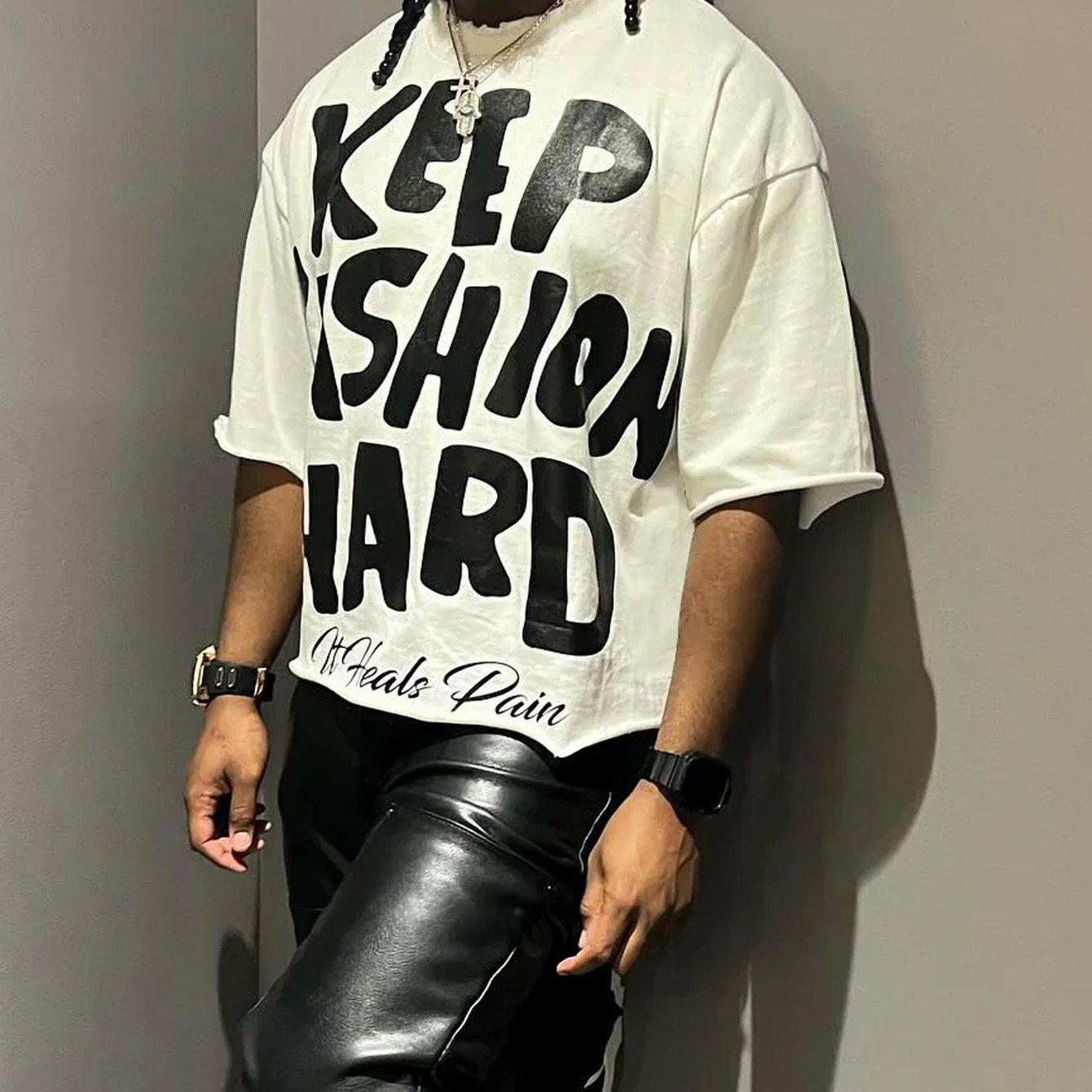 KEEP FASHION HARD Men's 100% Pure Cotton T-Shirt