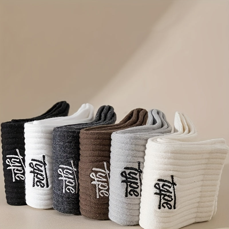 6 Pairs of Ultra-Comfy Men's Fashion Crew Socks