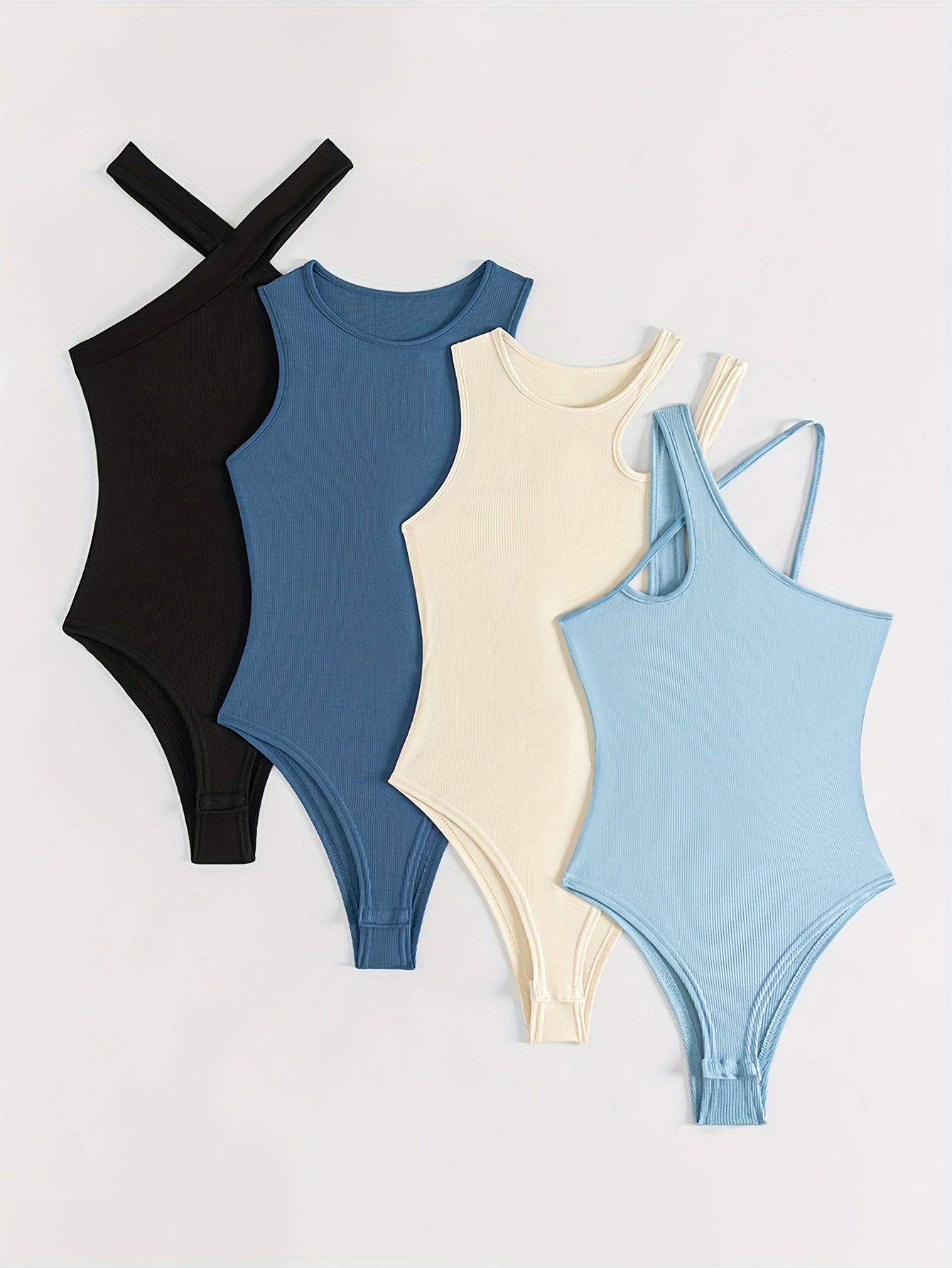 4 Pack Solid Bodysuits