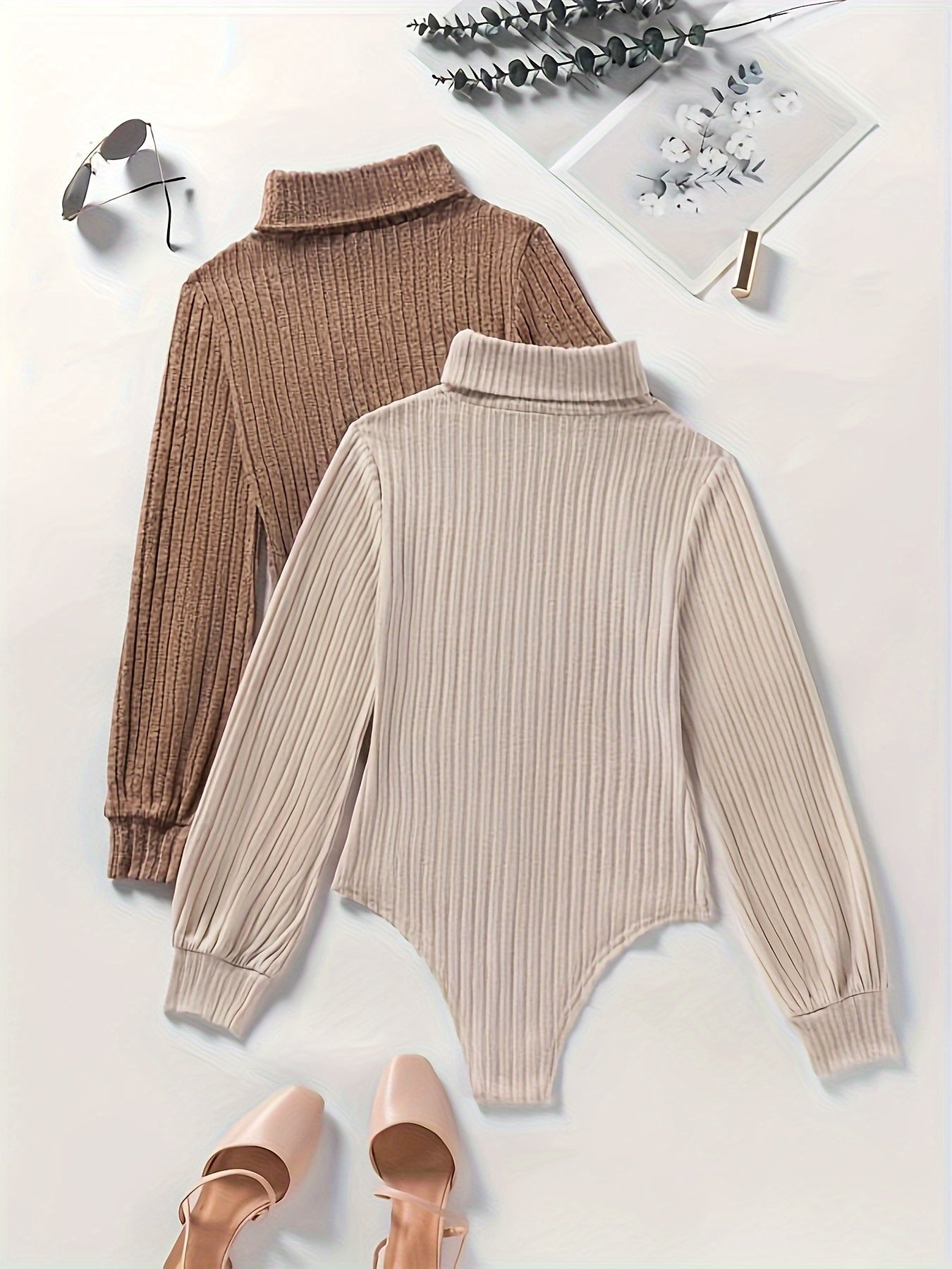 2 Pack Solid Color Ribbed Bodysuit