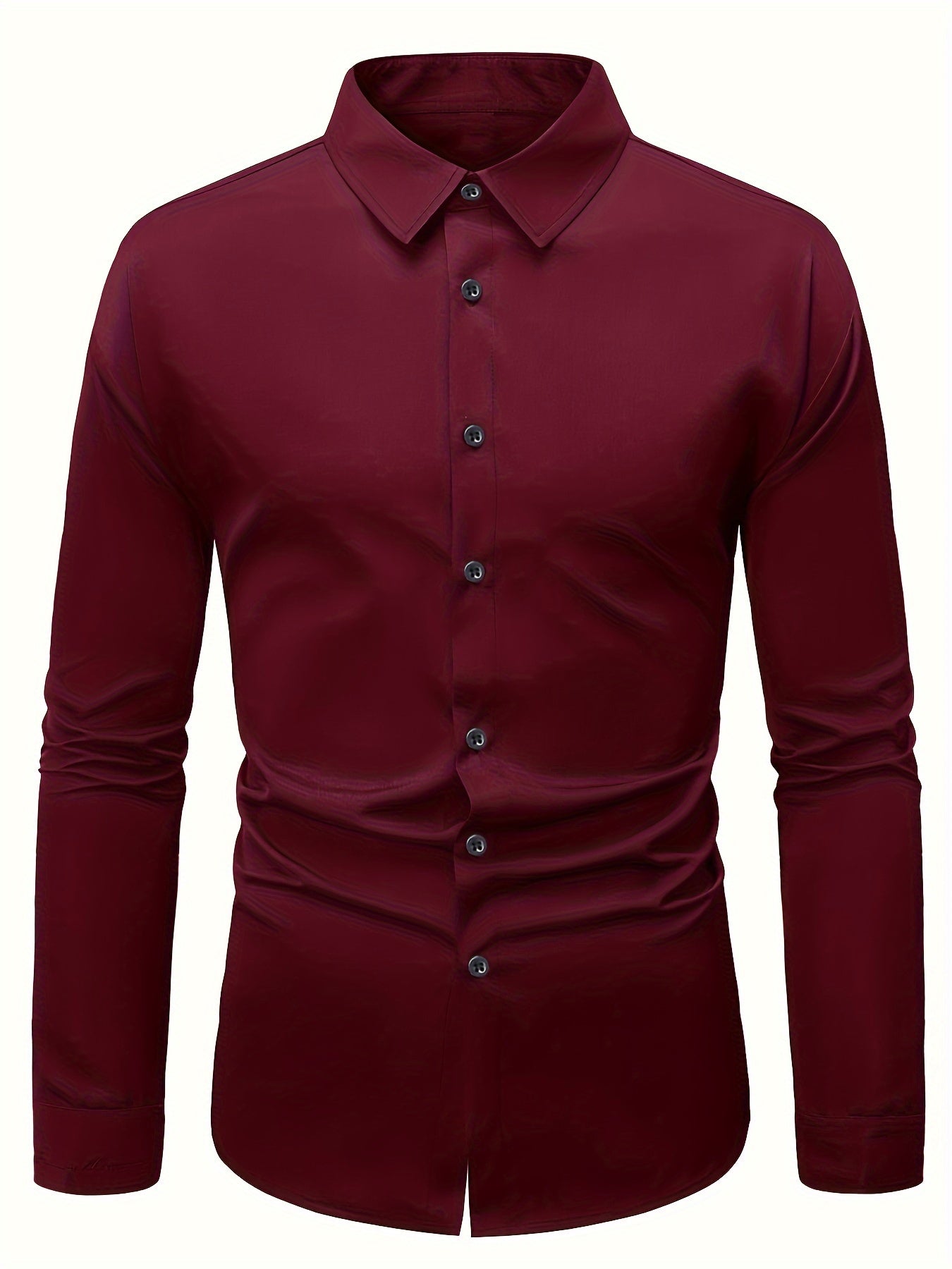 Long Sleeve Men's Solid Color Dress Shirts