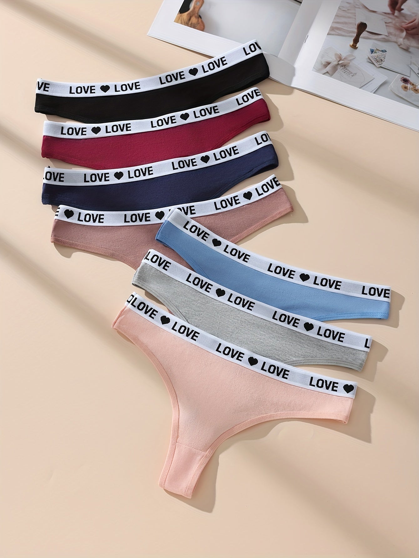 7pcs Thongs - Comfy, Breathable, Stretchy, Soft, and Silky