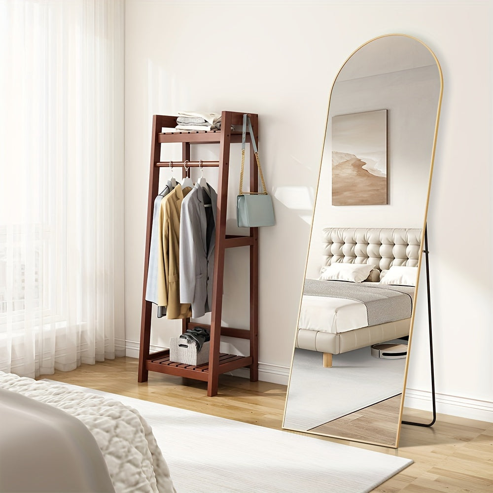 Arched Full Length Mirror, Full Body Mirror with Stand, Hanging or Leaning for Wall