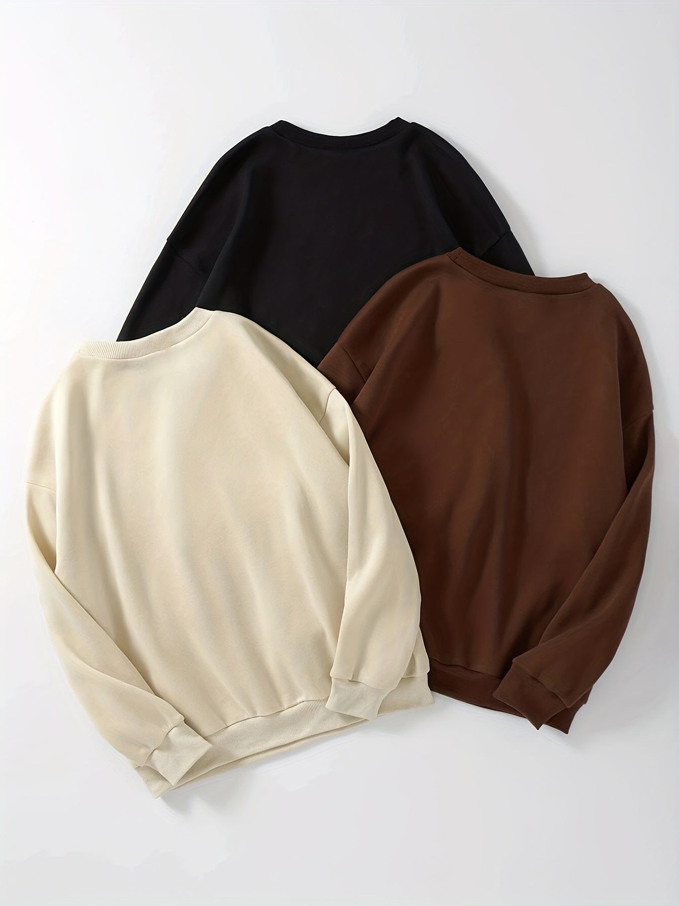 3-Pack Women's Comfy Letter Print Pullover Sweatshirts