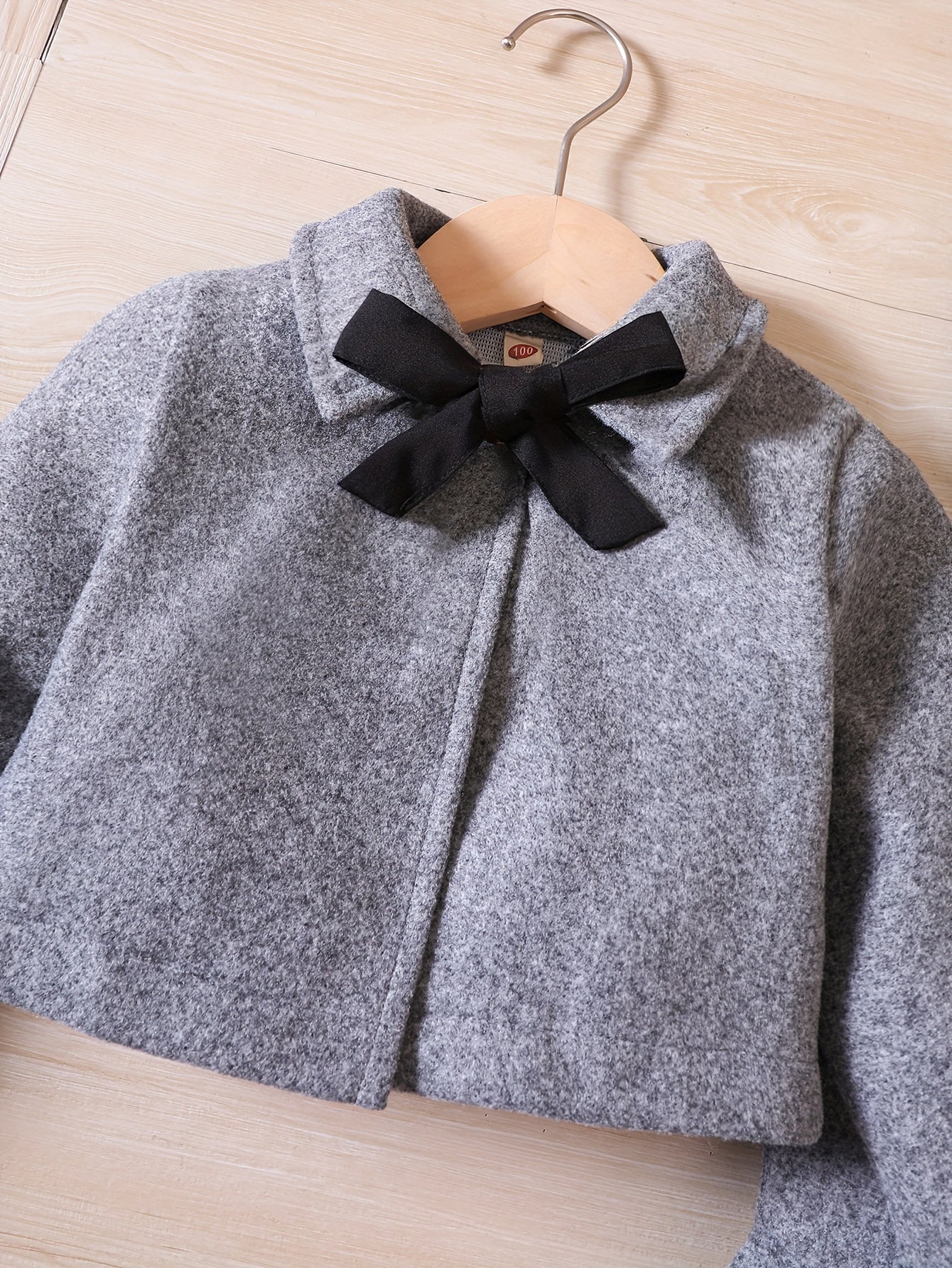 3pcs, Bowknot Coat & Beret & Tank Dress Set