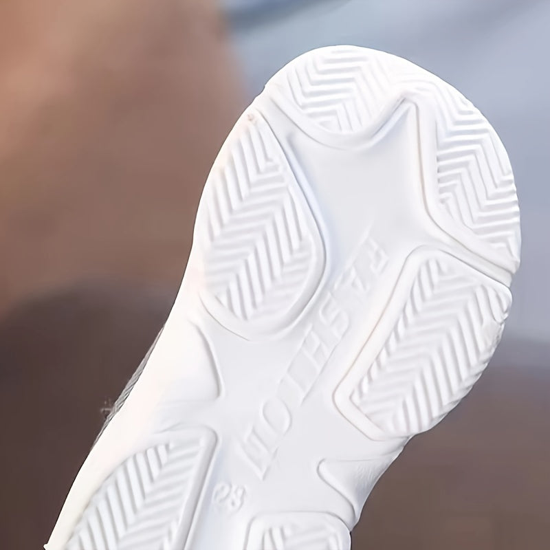 Boys Mid-Top Breathable Fabric Slip-On Sneakers