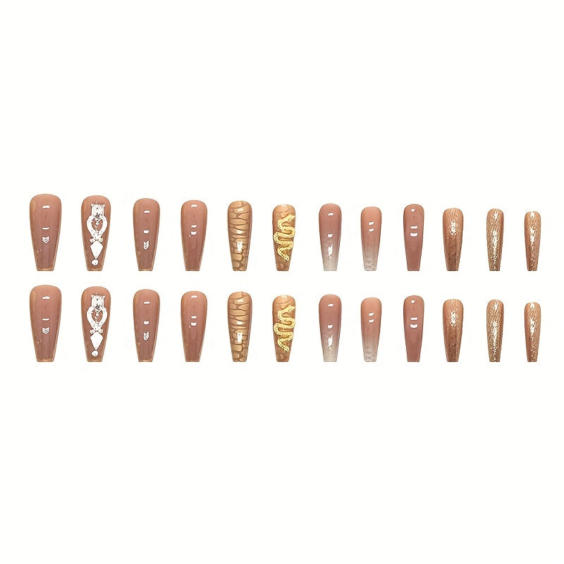 24pcs High-Shine Ballerina False Nails