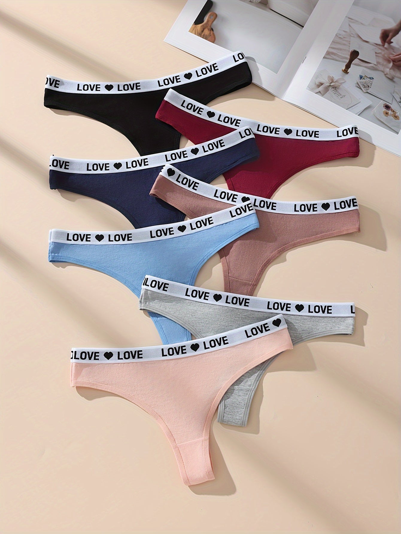 7pcs Thongs - Comfy, Breathable, Stretchy, Soft, and Silky