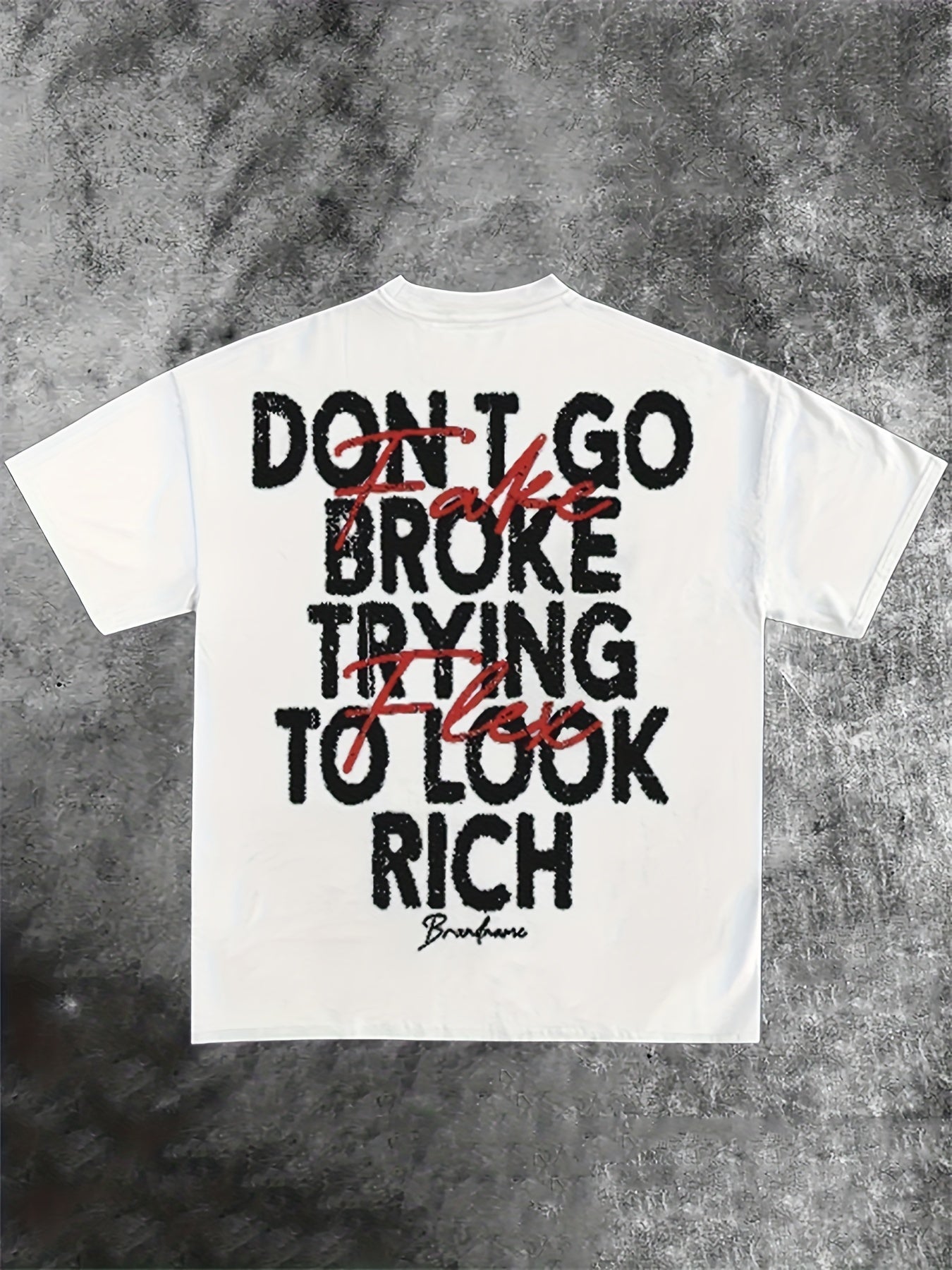 Vibrant Y2K-Inspired Money & Letter Print Crew Neck T-Shirt