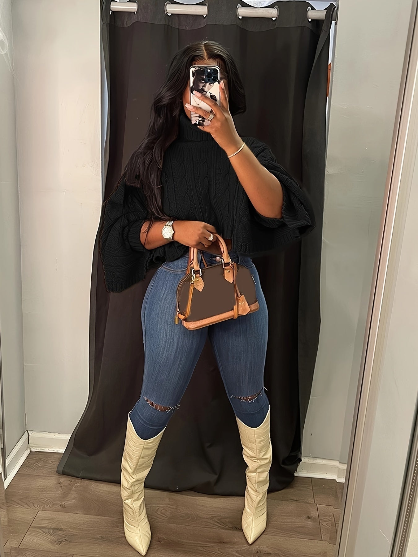 Turtleneck Cropped Sweater