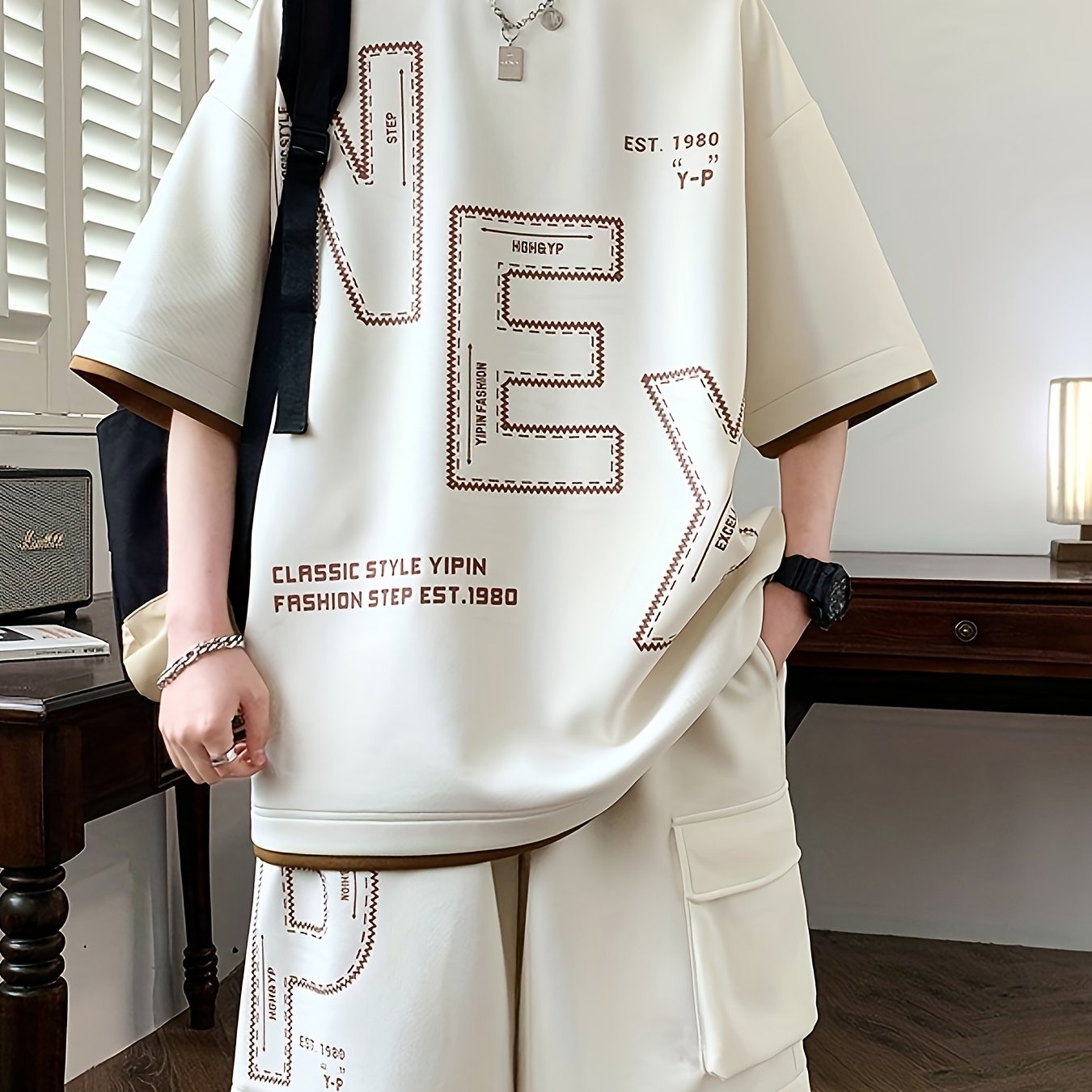 Letter N E X P Print Men's 2Pcs