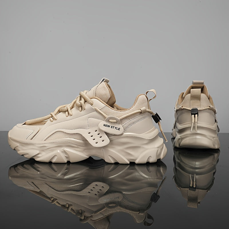 Mens Fashion-Forward Lace-up Chunky Sneakers