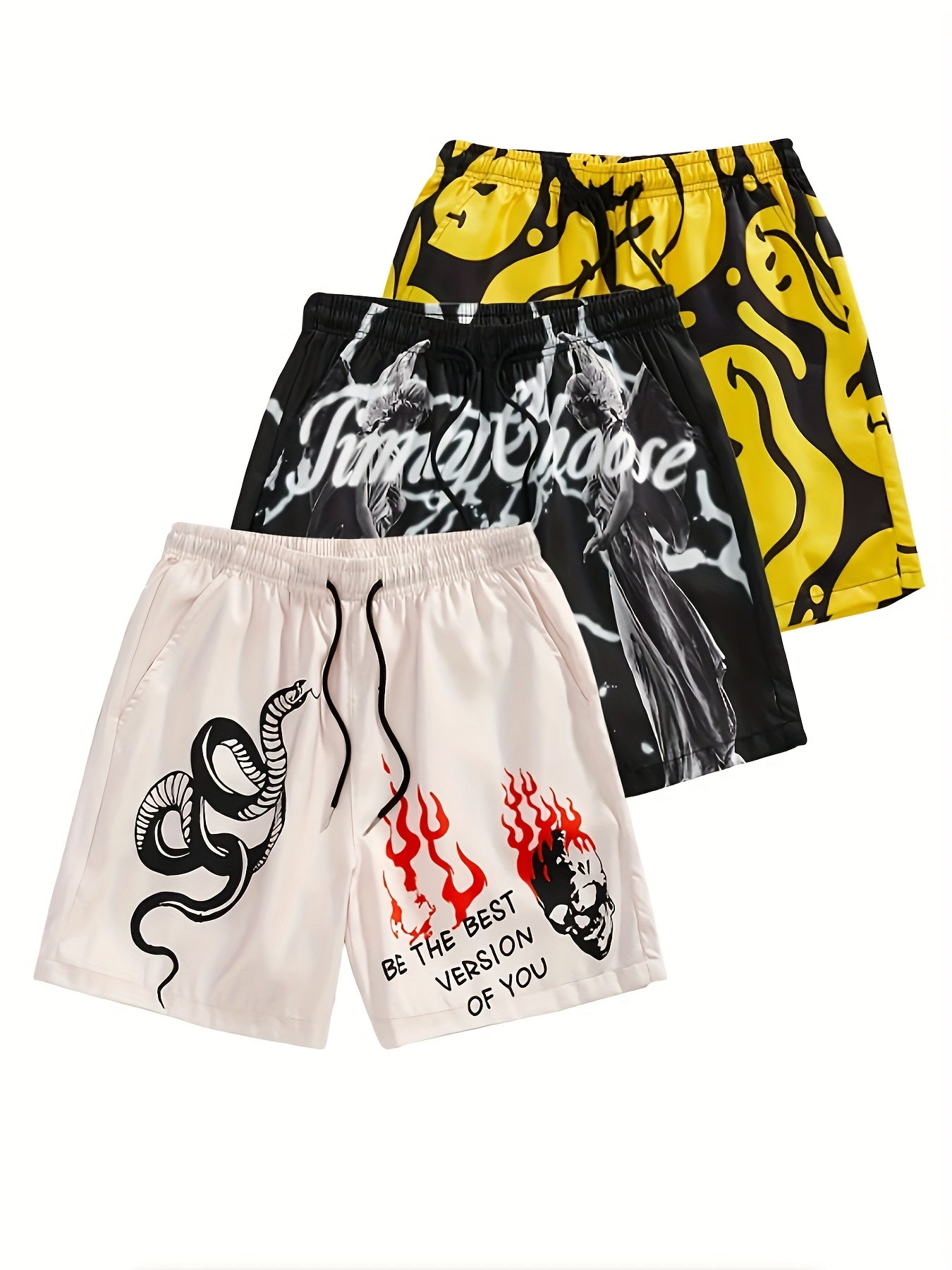 3-Pack Set of Men's Fashion Board Shorts