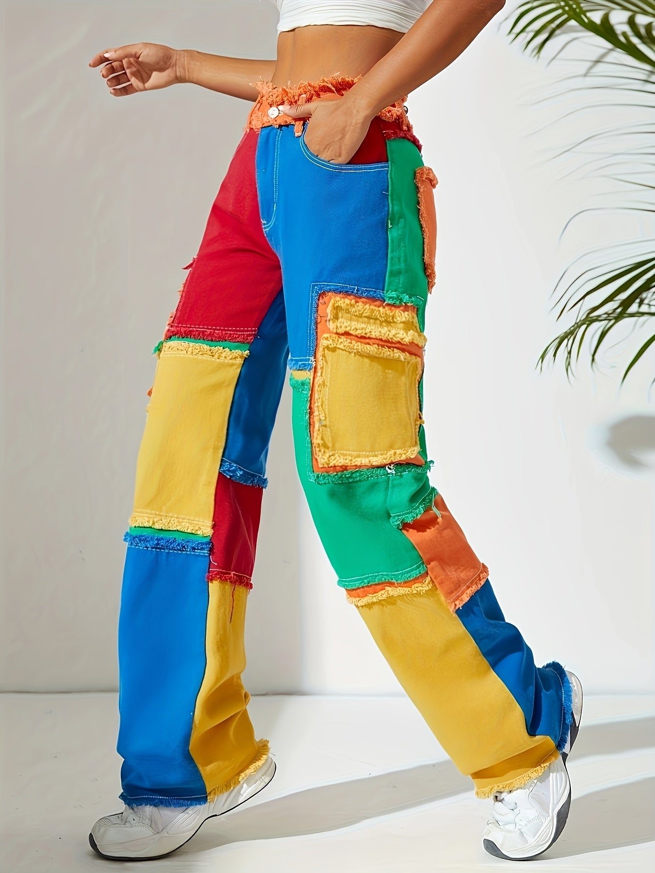 Colorblock Denim Jeans