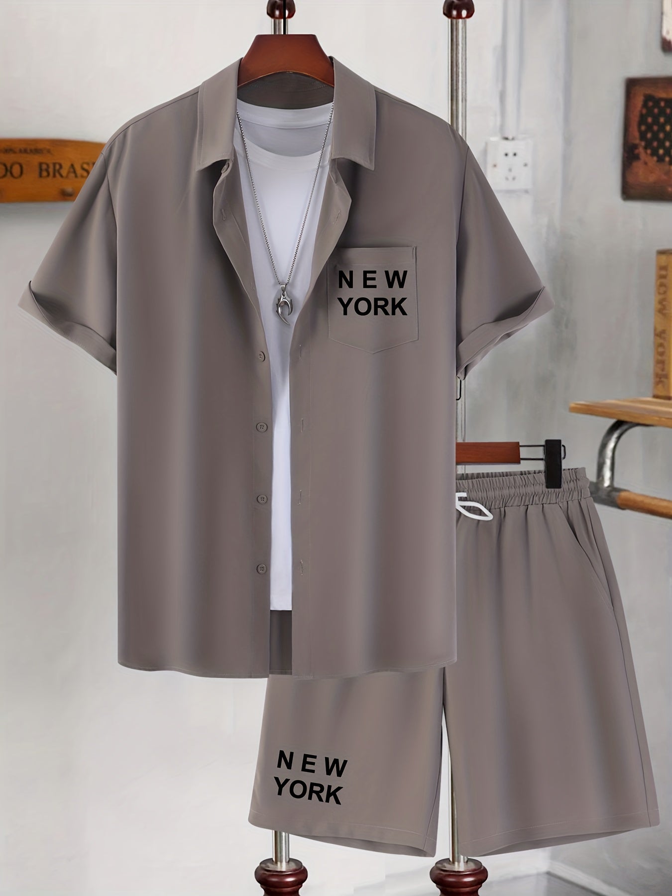 2Pcs Men's Summer Outfit Set