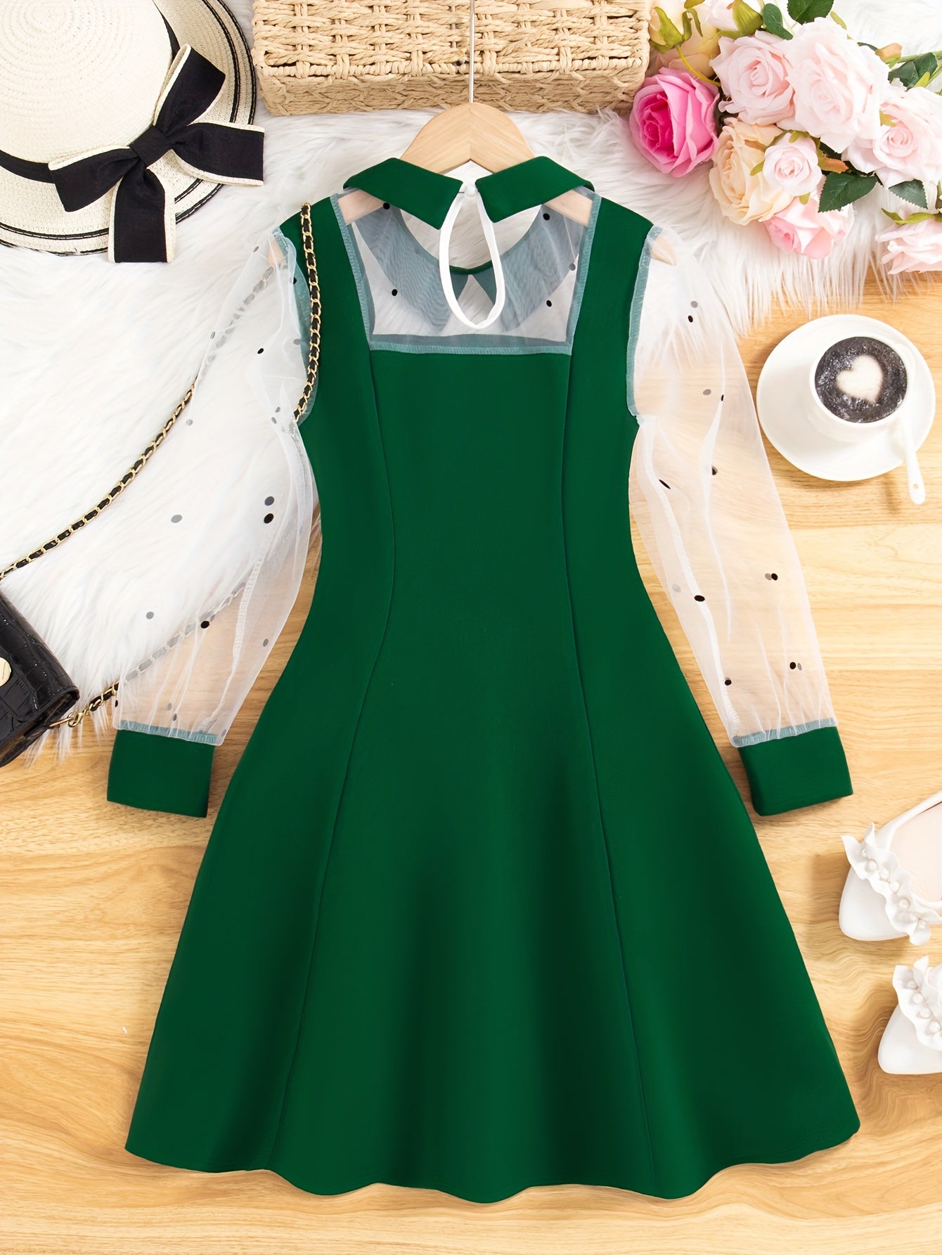 4 Color Midi Length Long Sleeve Summer Dress