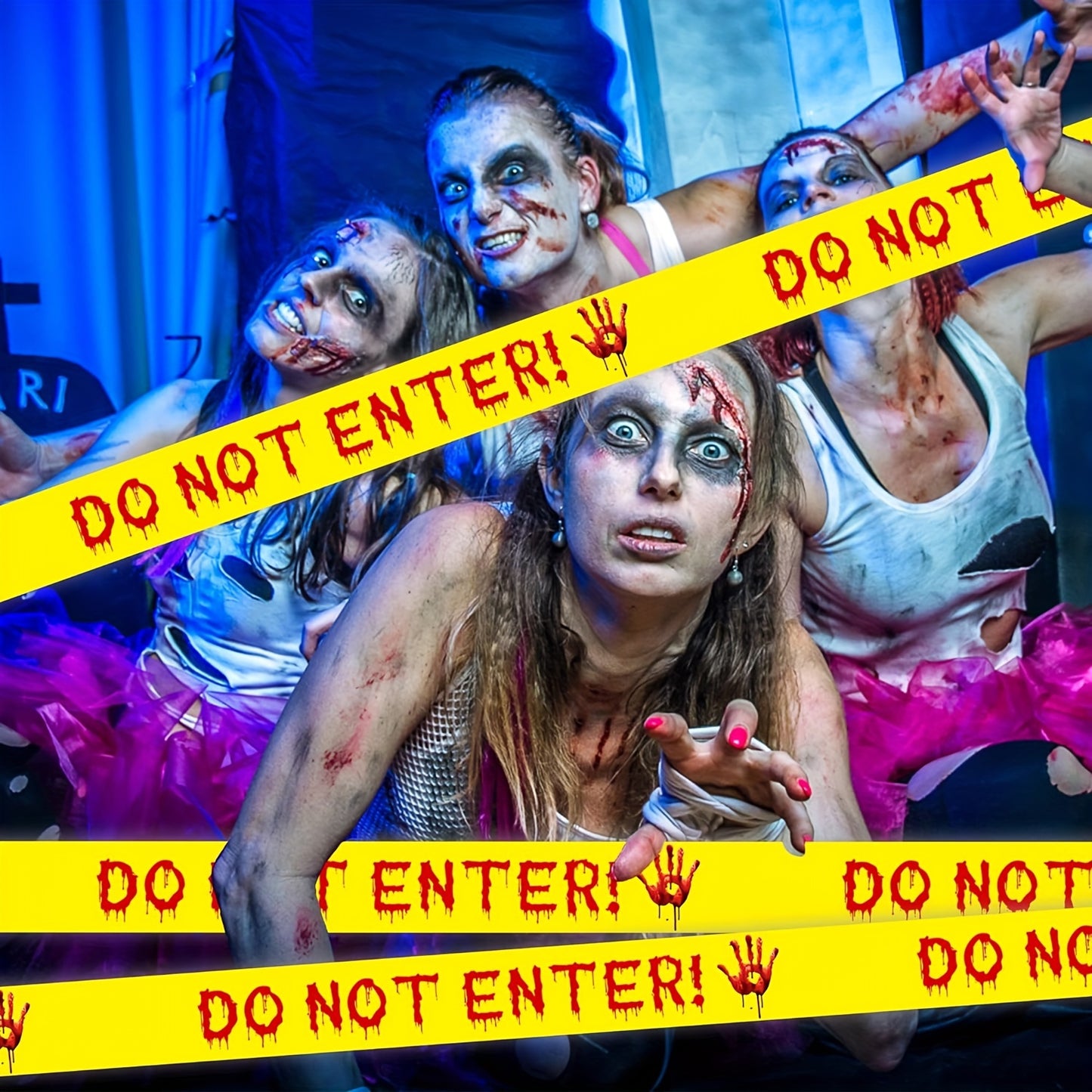 82ft Bloody Handprint Halloween Caution Tape