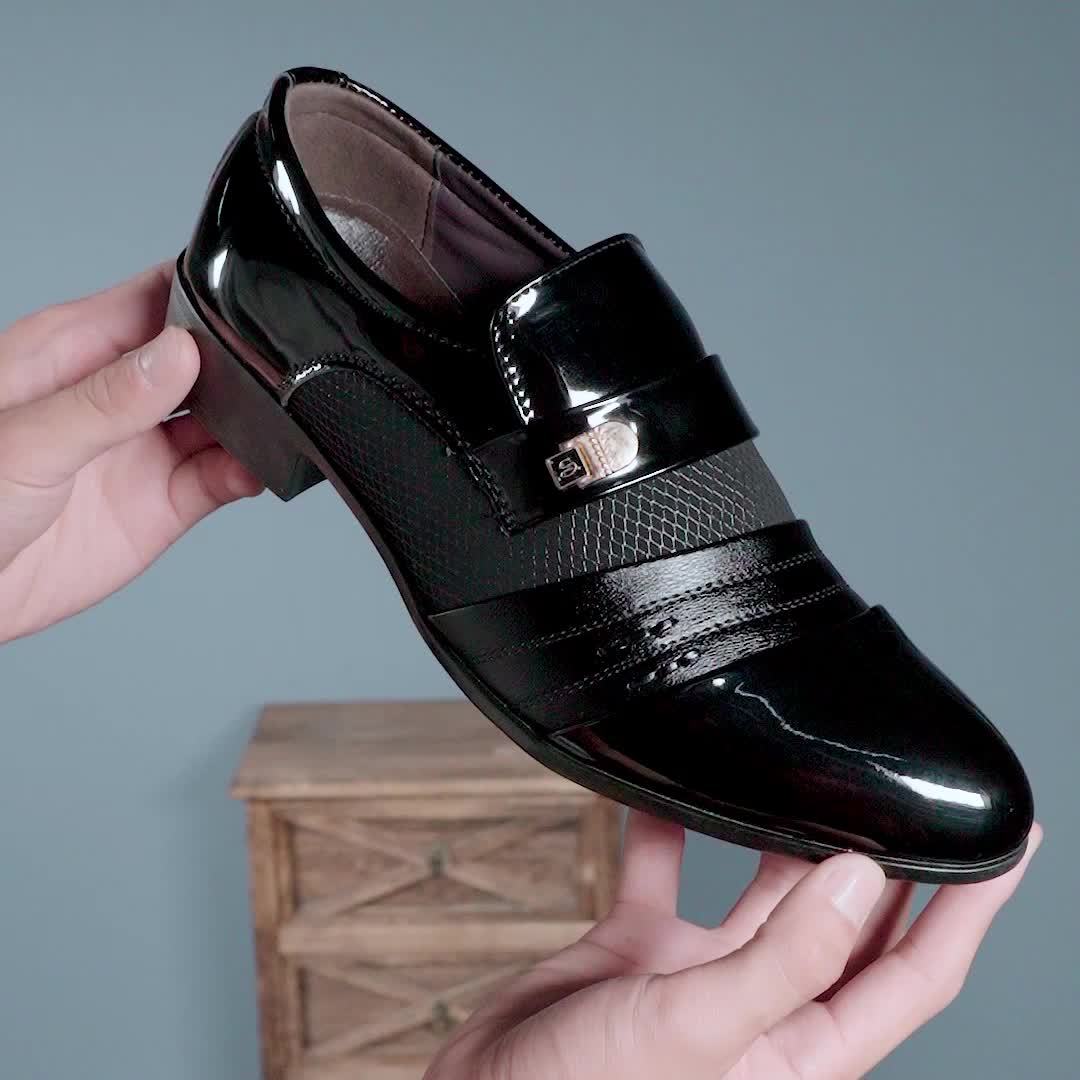 Plus Size Men's Solid Color Slip On Business Shoes