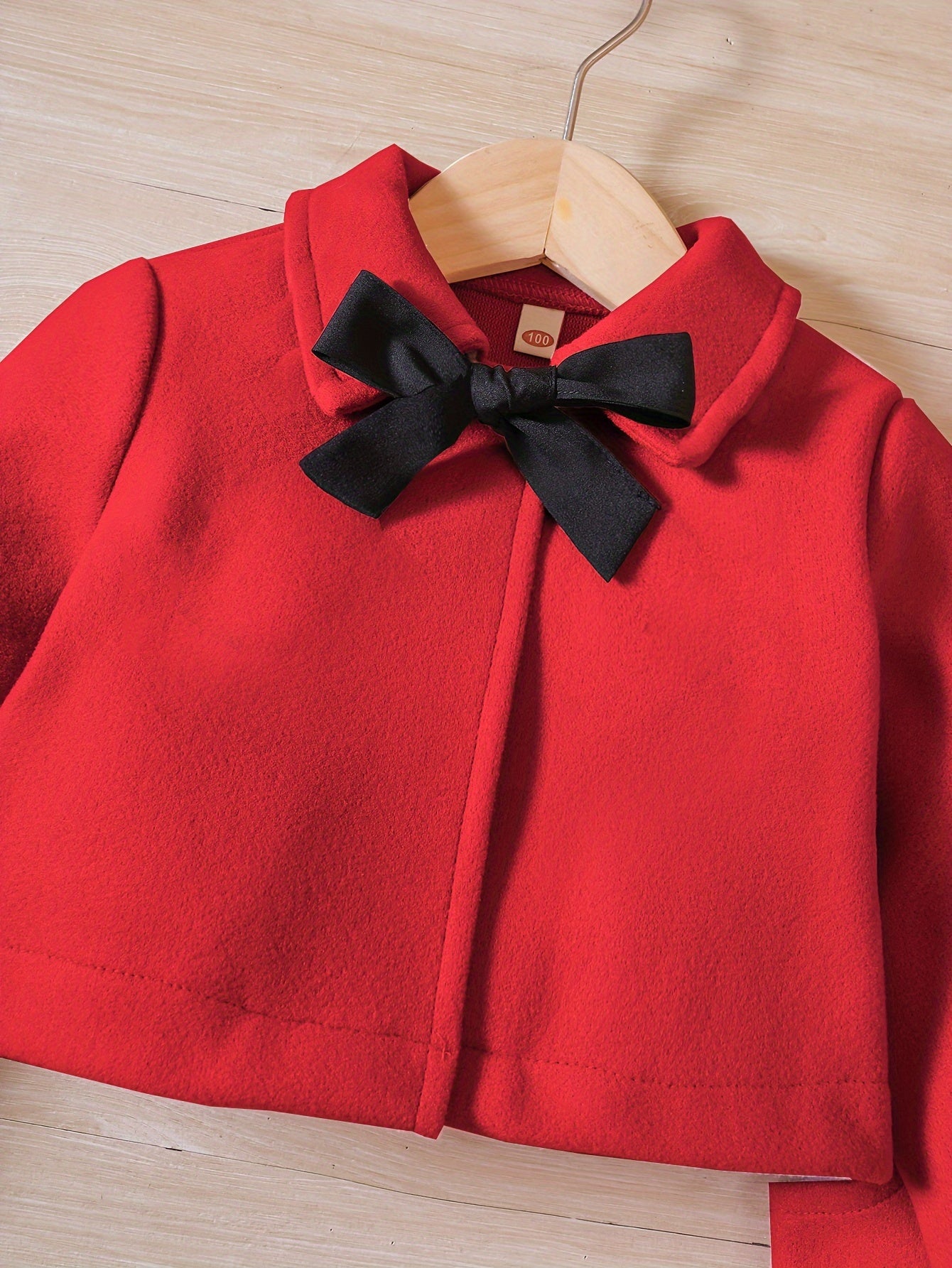 3pcs, Bowknot Coat & Beret & Tank Dress Set