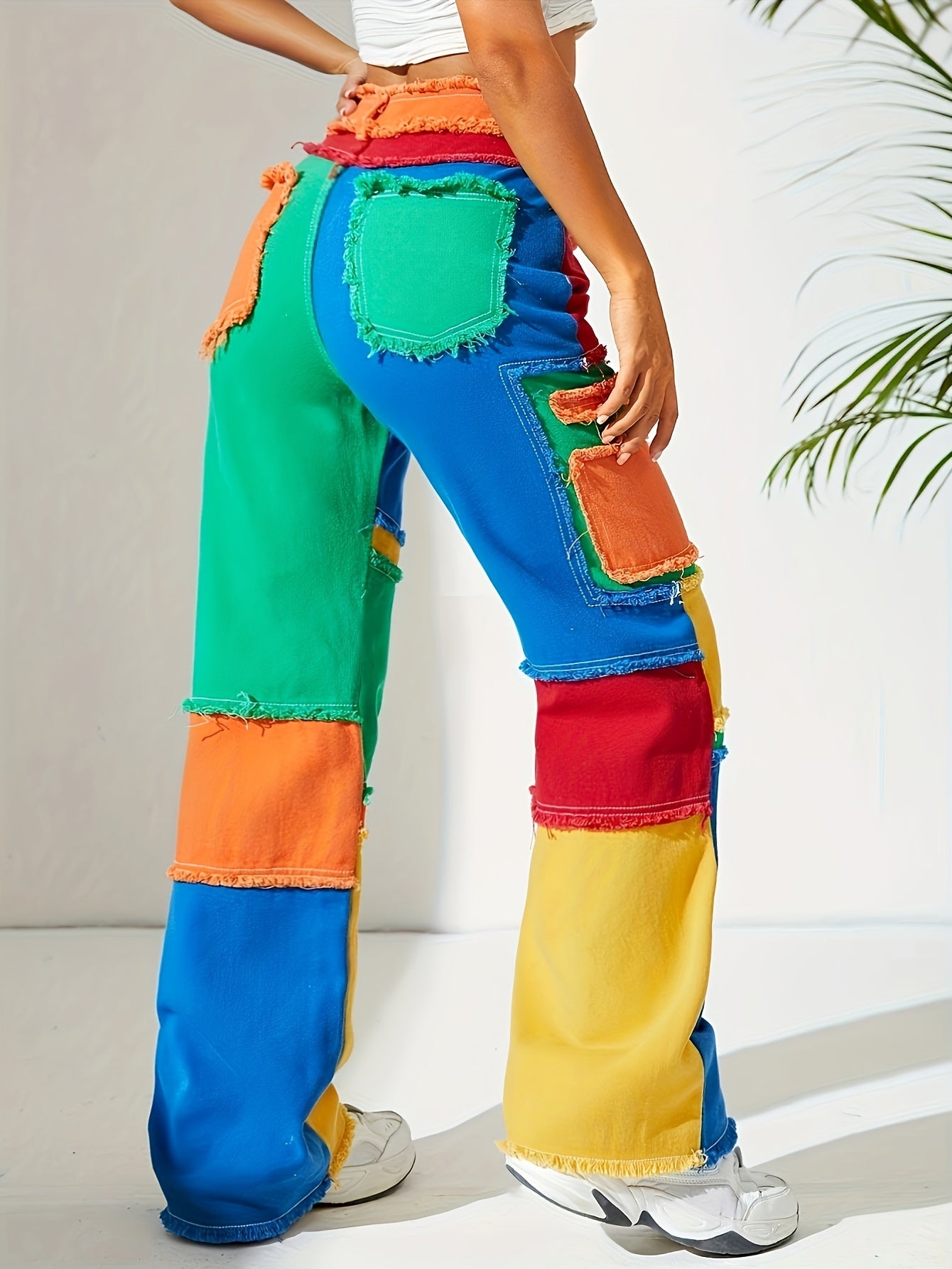 Colorblock Denim Jeans