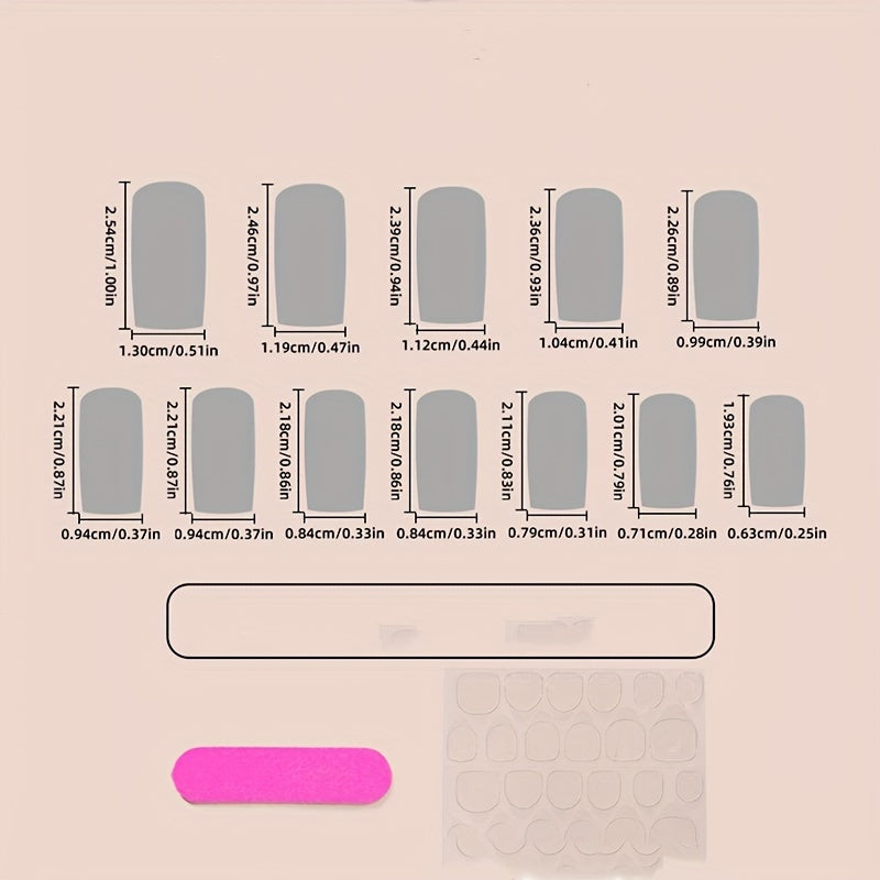 24pcs Glow-in-the-Dark Short Square Full Cover Acrylic False Nails
