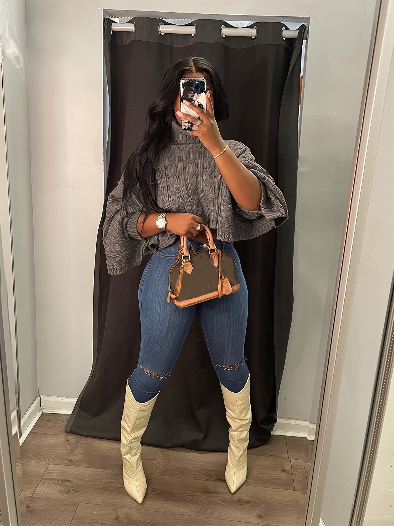Turtleneck Cropped Sweater