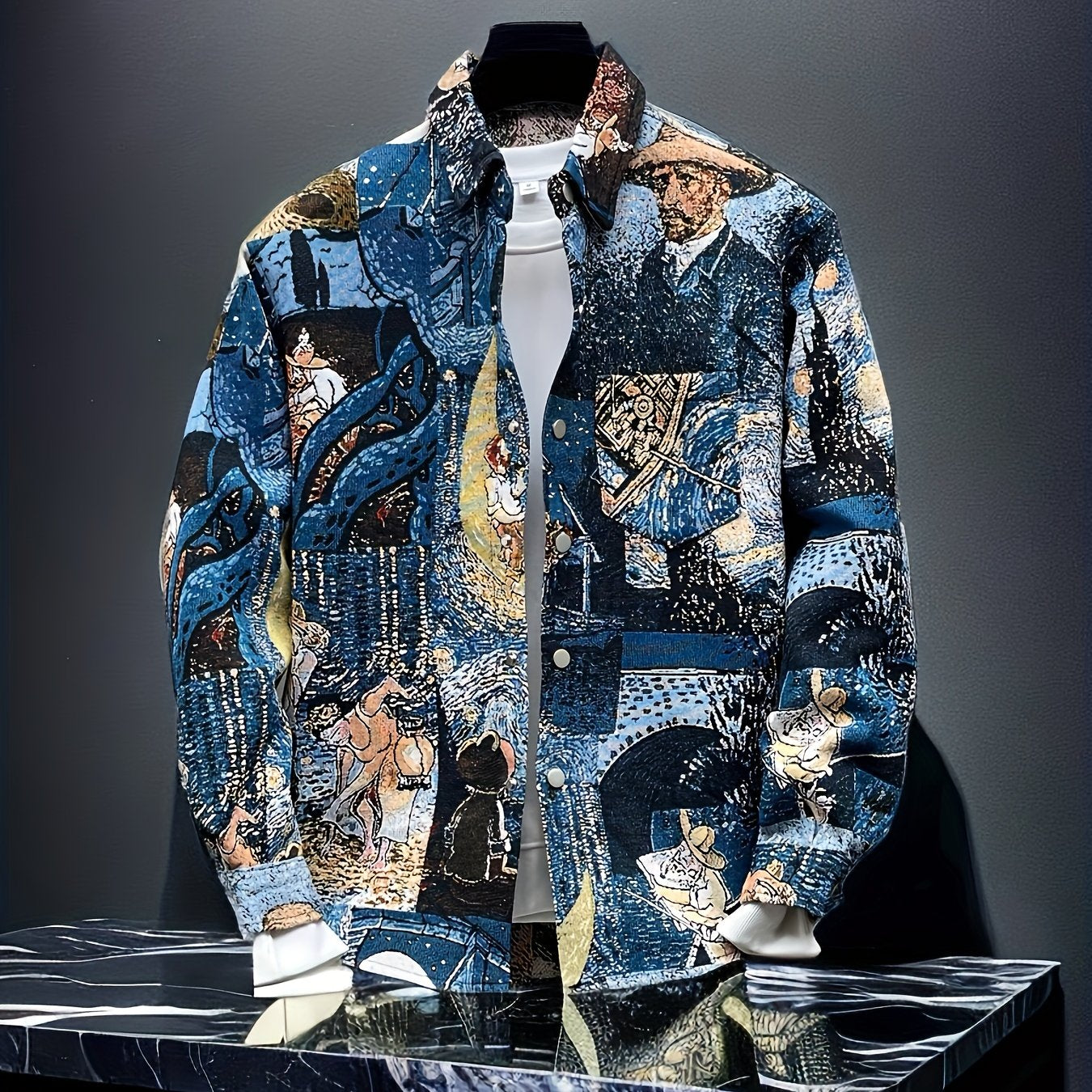 Van Gogh-Inspired Embroidered Jacquard
