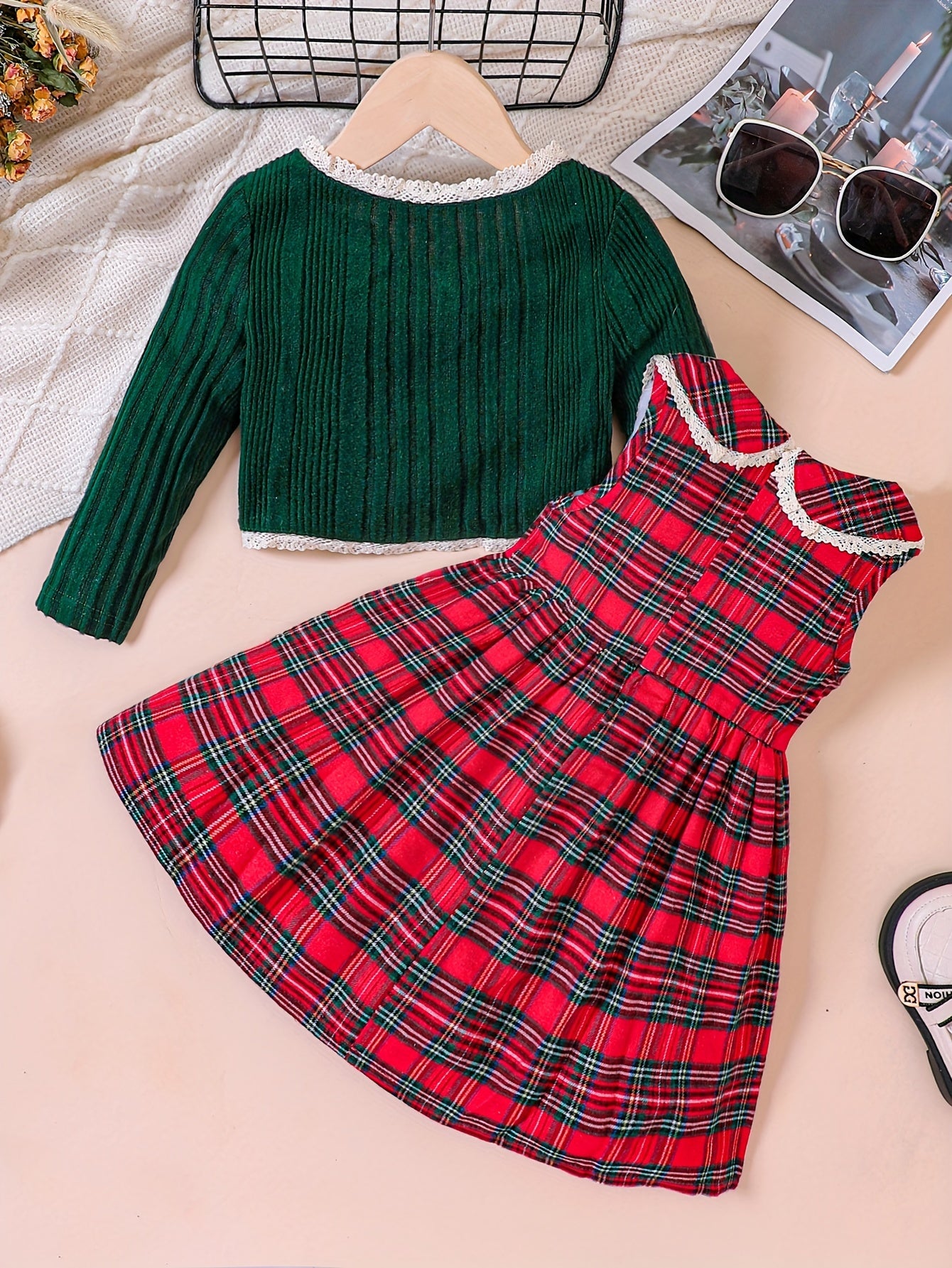 2-Piece Girls' Christmas Outfit Set