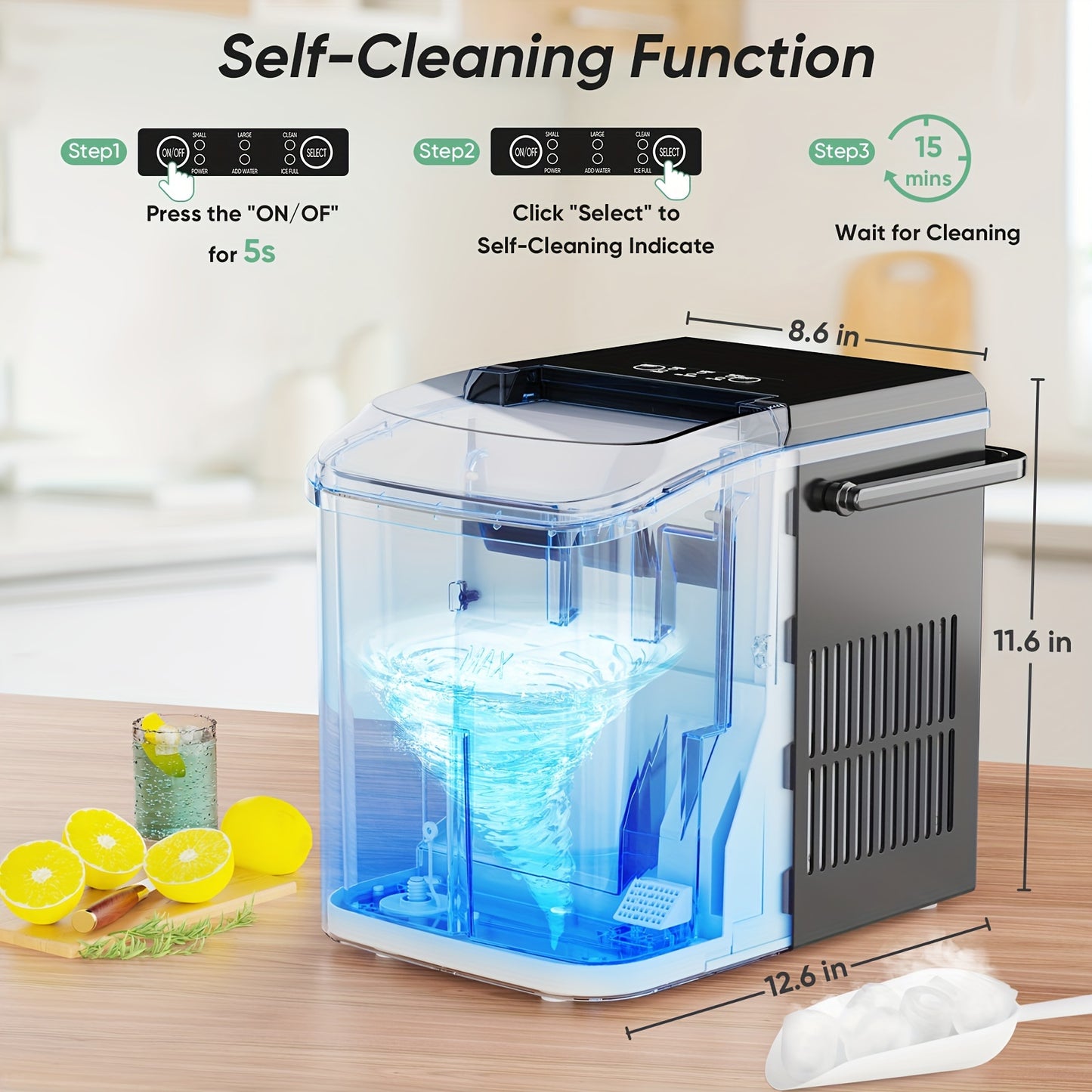 26lbs Portable Countertop Ice Maker Machine