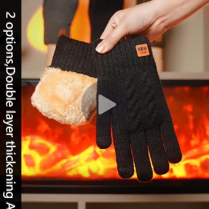 1 Pair of Ultra-Warm, Thick, and Plush Fleece Lined Touchscreen Gloves for Winter