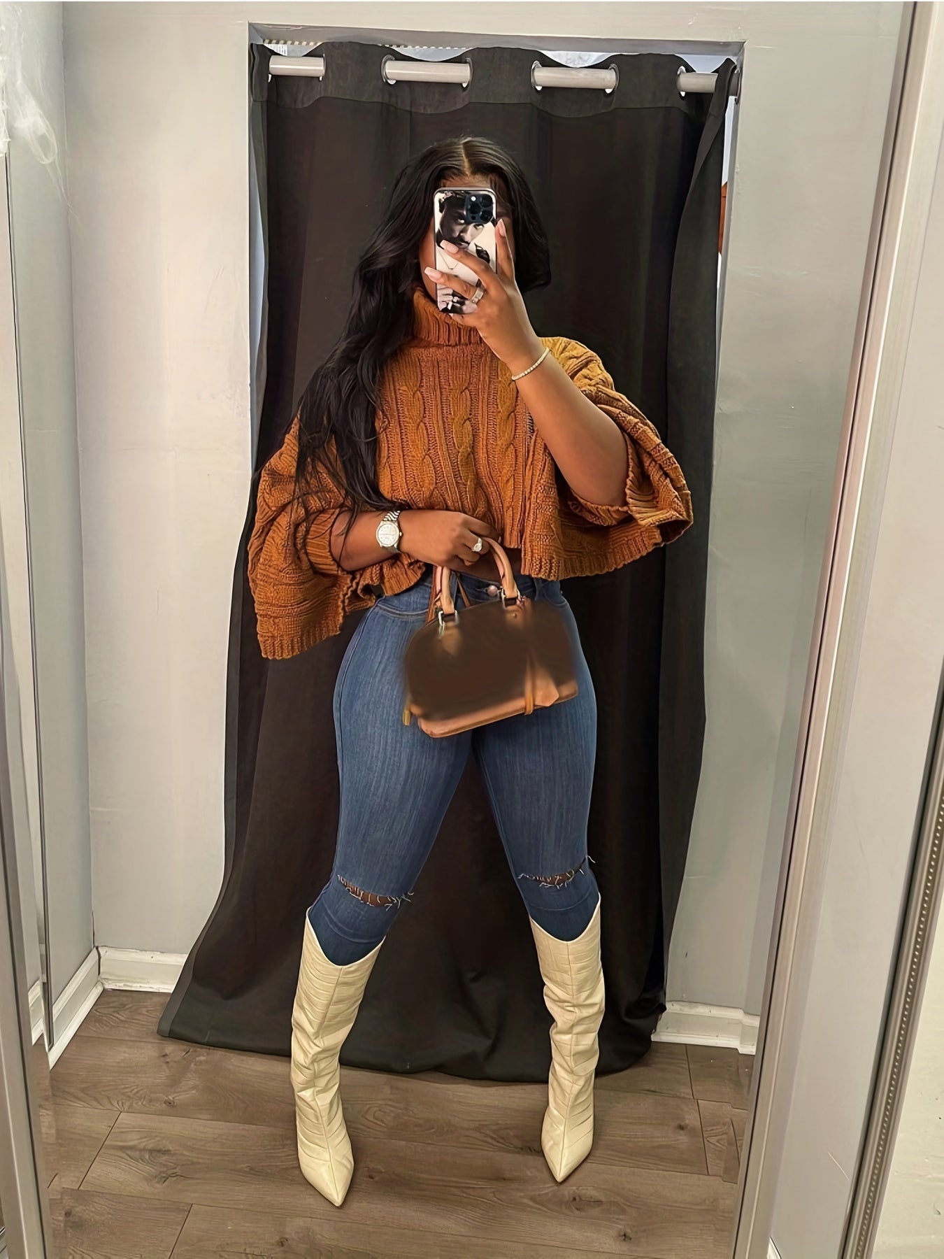 Turtleneck Cropped Sweater