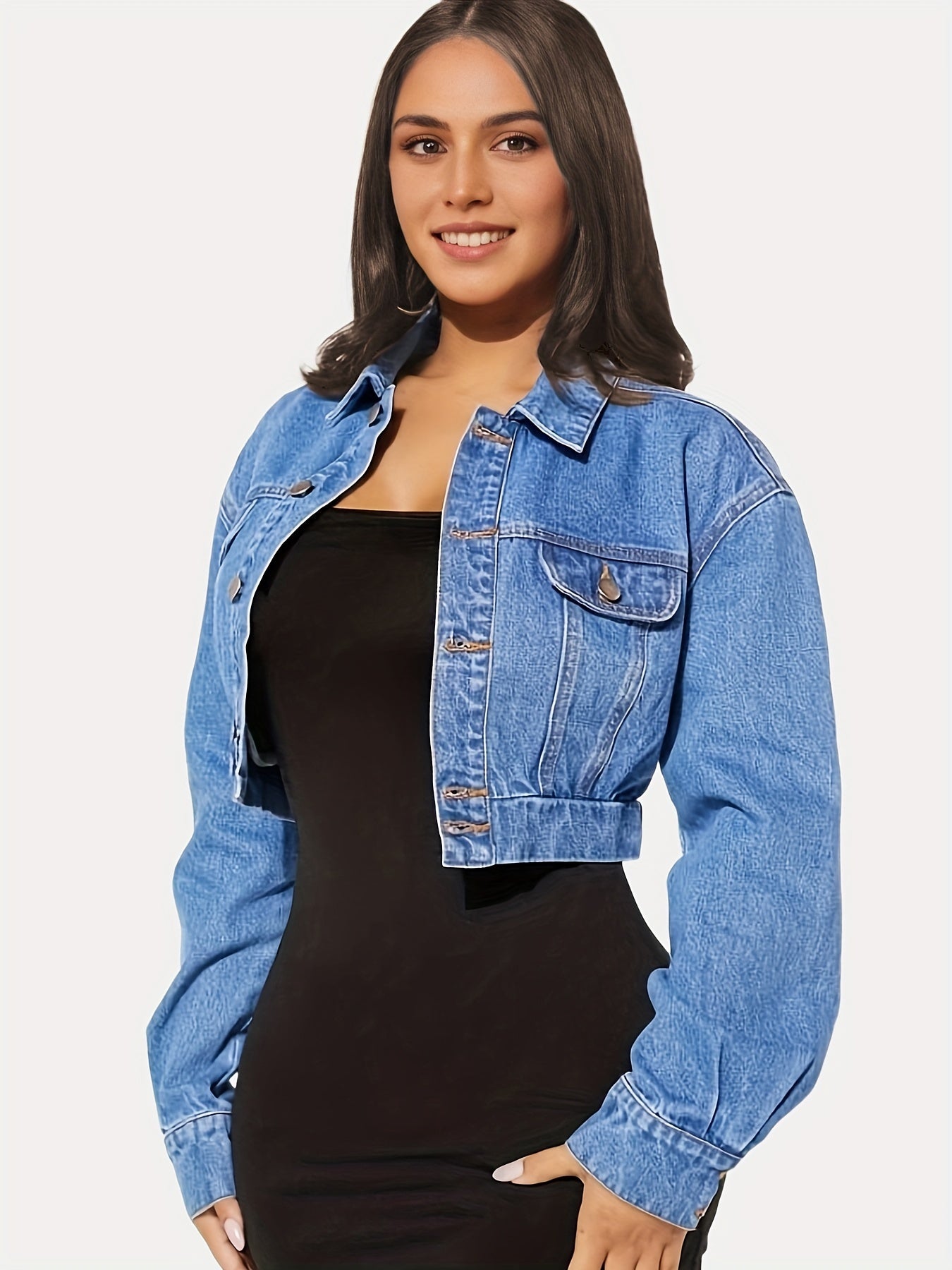 Women's Chic Collared Denim Jacket