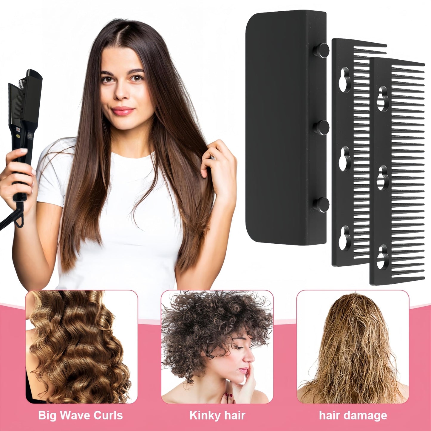 Premium Hair Straightener Comb Attachment for Professional