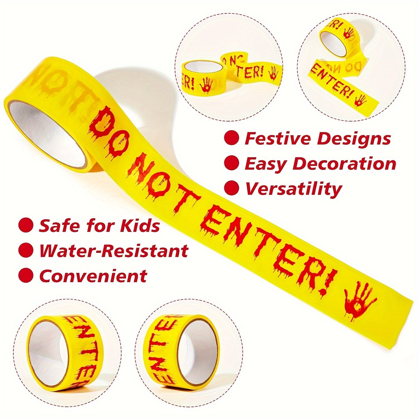 82ft Bloody Handprint Halloween Caution Tape