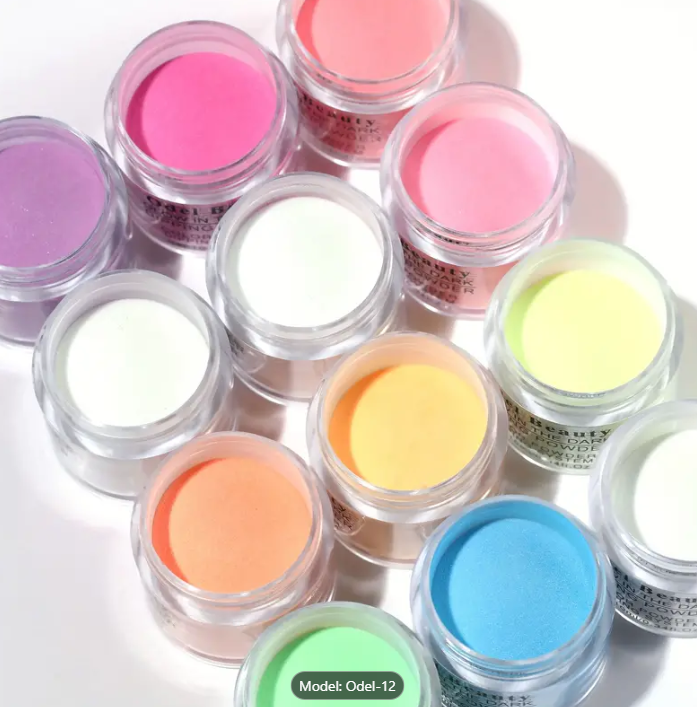 12pcs/Set Luminous Glow-in-the-Dark Dip Powder
