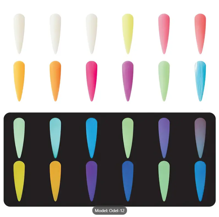 12pcs/Set Luminous Glow-in-the-Dark Dip Powder