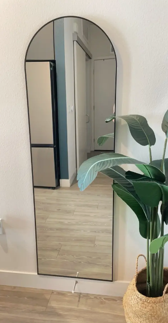 Arched Full Length Mirror, Full Body Mirror with Stand, Hanging or Leaning for Wall
