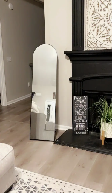 Arched Full Length Mirror, Full Body Mirror with Stand, Hanging or Leaning for Wall