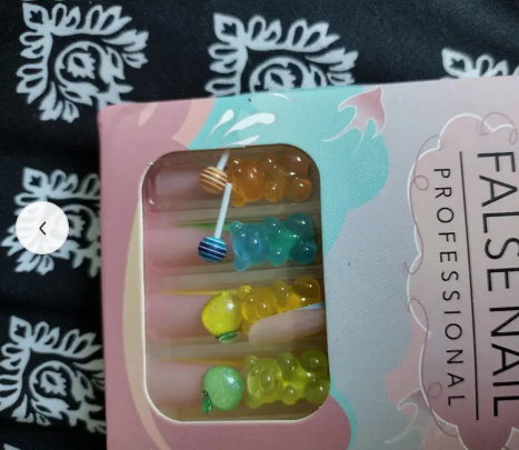 24pcs Vibrant Gummy Bear & Lollipop Charms Square Nail Set