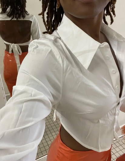 Flattering Backless Button-Front Crop Top