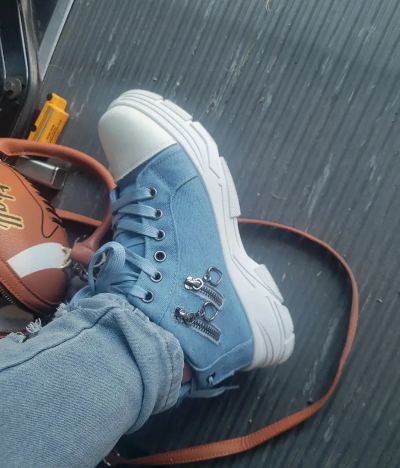 Womens Canvas Platform Sneakers