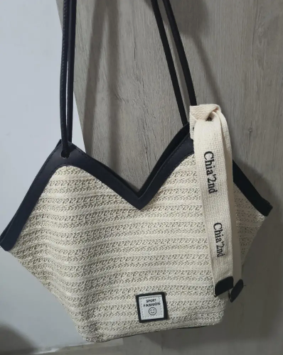 Retro Straw Tote Bag,Vacation Shoulder Bag, Trendy Woven Beach Bag For Travel Holiday