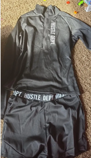 Two-Piece Alphabetic Letter Pattern Casual Outfit