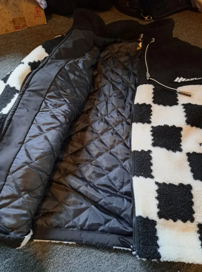 Thick Plaid Lambswool Jacket with Polar Fleece Lining