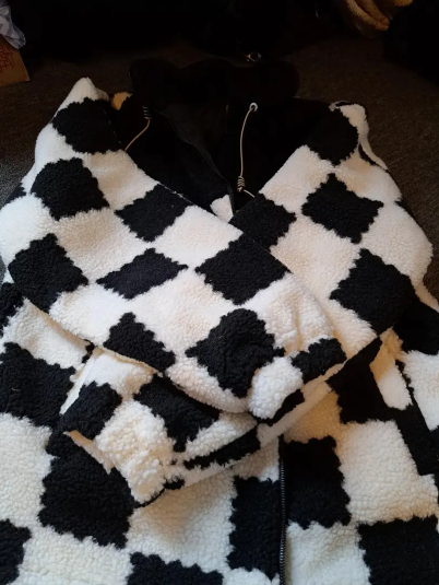 Thick Plaid Lambswool Jacket with Polar Fleece Lining