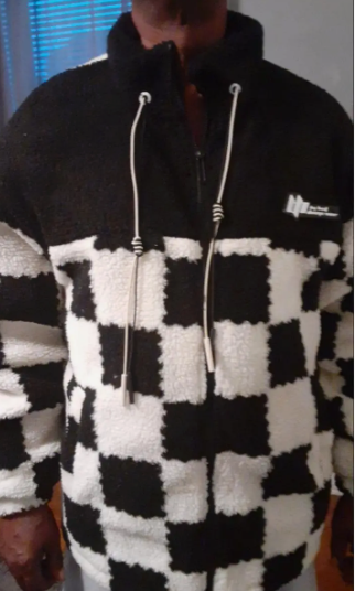 Thick Plaid Lambswool Jacket with Polar Fleece Lining