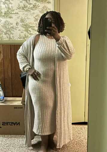 Plus Size Ribbed Chic Two-Piece Set