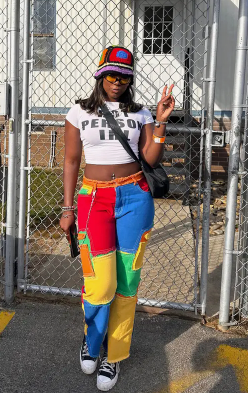 Colorblock Denim Jeans